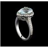 Image 4 : 2.94 ctw Aquamarine and Diamond Ring - 14KT White Gold