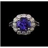 Image 2 : 33.9 ctw Tanzanite and Diamond Ring - 14KT White Gold