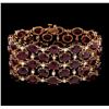 Image 1 : 102.42 ctw Ruby and Diamond Bracelet - 14KT Rose Gold