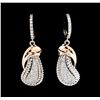 Image 1 : 0.55 ctw Diamond Earrings - 14KT Two-Tone Gold