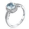 Image 2 : 1.55 ctw Aquamarine and Diamond Ring - 10KT White Gold