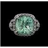 Image 2 : 10.37 ctw Emerald and Diamond Ring - 14KT White Gold