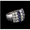 Image 1 : 1.16 ctw Sapphire and Diamond Ring - 14KT White Gold