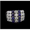 Image 2 : 1.16 ctw Sapphire and Diamond Ring - 14KT White Gold