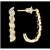 Image 2 : 0.20 ctw Diamond Earrings - 14KT Yellow Gold