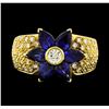 Image 2 : 2.93 ctw Sapphire and Diamond Ring - 18KT Yellow Gold