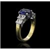 Image 3 : 14KT Two-Tone Gold 2.46 ctw Sapphire and Diamond Ring