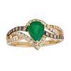 Image 1 : 1.04 ctw Emerald and Diamond Ring - 14KT Yellow Gold