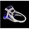 Image 3 : GIA Cert 20.37 ctw Tanzanite and Diamond Ring - 14KT White Gold