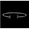 Image 1 : Black CZ Double T Bangle Bracelet - Rose Gold Plated