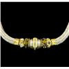 Image 1 : Silk Crystal Necklace - Gold Plated