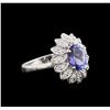 Image 1 : 1.76 ctw Tanzanite and Diamond Ring - 14KT White Gold