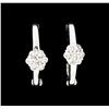 Image 1 : 0.13 ctw Diamond Hoop Earrings - 14KT White Gold