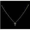 Image 2 : 0.31 ctw Diamond Cross Pendant With Chain - 14KT Yellow Gold