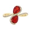 Image 1 : 1.16 ctw Fire Opal and Diamond Ring - 14KT Yellow Gold