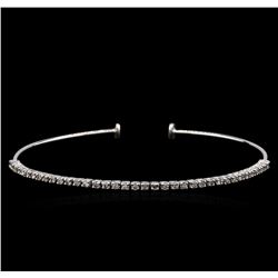 0.70 ctw Diamond Bangle Bracelet - 14KT White Gold
