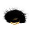 Image 1 : Mink Fur Adjustable Ring - Gold Plated