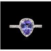 Image 2 : 1.68 ctw Tanzanite and Diamond Ring - 14KT White Gold
