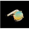 Image 1 : 3.95 ctw Opal and Diamond Ring - 14KT Yellow Gold