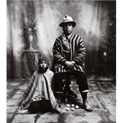 IRVING PENN (American, b. 1917) EGG SELLER WITH HIS SON, CUZCO, PERU signed, annotated and stampe...