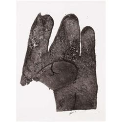 IRVING PENN (American, b. 1917) MUD GLOVE, NEW YORK signed, titled, dated and annotated in pencil...