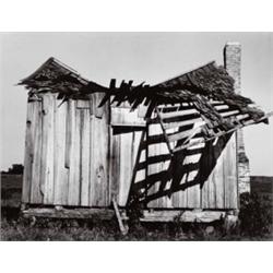 DOROTHEA LANGE (American, 1895-1965) ABANDONED TENANT CABIN IN THE MISSISSIPPI DELTA typed label ...