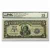 Image 1 : 1899 $5.00 Silver Certificate Chief Running Antelope F-15 PMG