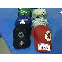 GROUP OF 6 ASSORTED NHL TEAM CAPS, FLAMES, JETS, BRUINS, CANUCKS,  LEAFS & ISLANDERS