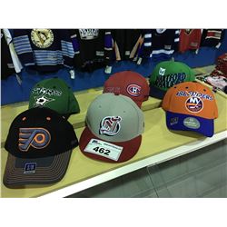 GROUP OF 6 ASSORTED NHL TEAM CAPS, FLYERS, STARS, CANADIENS, DEVIL, ISLANDERS & WHALERS