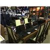 Image 2 : 10 PIECE OAK DINING ROOM SUITE - TABLE, 6 CHAIRS, BUFFET & HUTCH