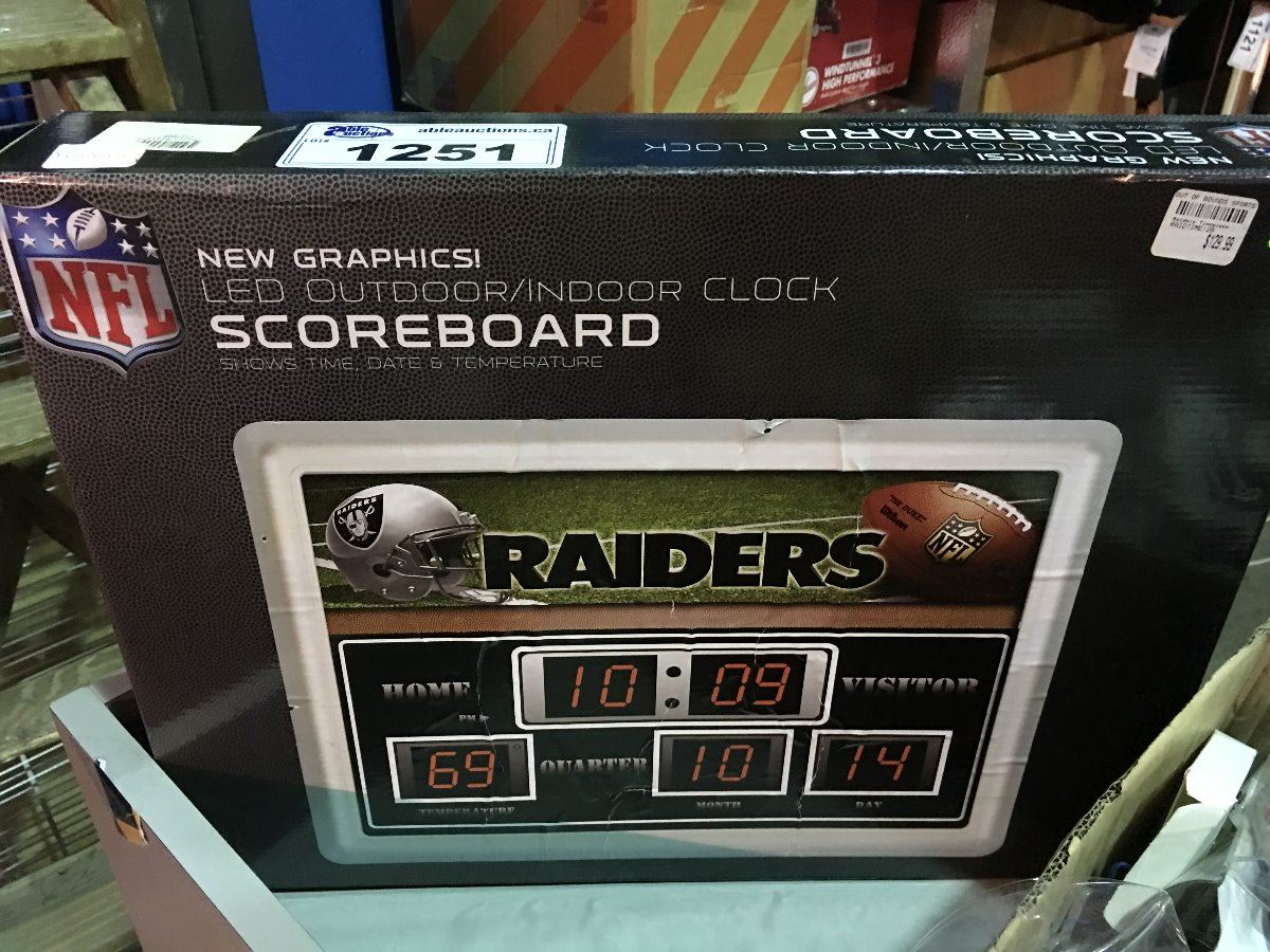 Nfl Raiders Led Outdoor Indoor Score Board Clock