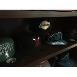 GROUP OF 5 MBA TEAM BALL CAPS, CELTICS,BULLS,LAKERS, GRIZZLIES, HEAT