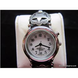 Western Natural Black Leather Watch Band