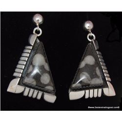 Carl Quintana Snowflake Jasper Sterling Earrings