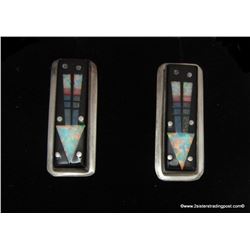 Sherry Sandoval Inlay & Sterling Earrings