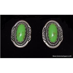 EYD Turquoise & Sterling Oval Earrings