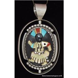 Bev Etsate Sterling Silver Swivel Kachina & Mudhead Dancer Pendant
