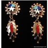 Image 1 : FSH Sterling Silver Sun Face Inlay Earrings