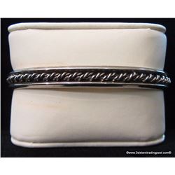 Tahe Sterling Silver Twisted Rope Design Cuff