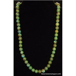 8 mm Bead Turquoise & Sterling Necklace