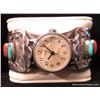 Image 2 : Sterling Watch Cuff w/Turquoise & Coral Stones
