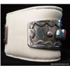 Image 8 : Sterling Watch Cuff w/Turquoise & Coral Stones