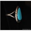 Image 7 : Triangle Cut Turquoise and Sterling Ring