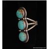Image 2 : Robert Becenti Turquoise and Sterling 3 Stone Ring