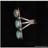 Image 3 : Robert Becenti Turquoise and Sterling 3 Stone Ring