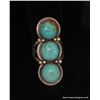 Image 9 : Robert Becenti Turquoise and Sterling 3 Stone Ring