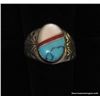 Image 1 : Oval Inlay of Opal, Turquoise and Coral Ring