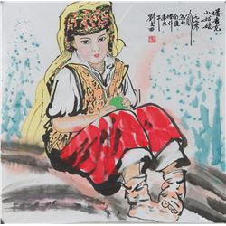 Chinese Lady Portrait Style of Liao Wen Xi