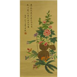 Lu Lianfu 1851-1920 Watercolour on Paper Scroll