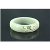 Image 2 : Chinese Heitian Celadon Jade Carved Bangle w/Cert